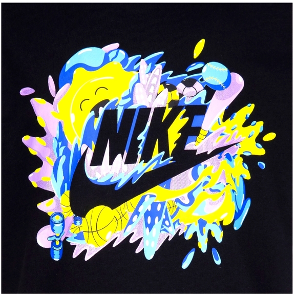 BOYS GIRLS NIKE FUTURA SLASH BLACK TEE - Picture 4 of 4